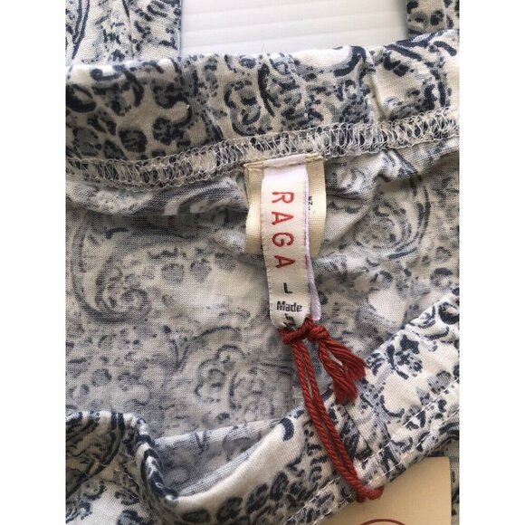 RAGA Women's Soft Flare Casual Paisley Bell Bottom Pant Size L - Picture 6 of 11